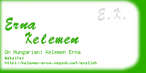 erna kelemen business card